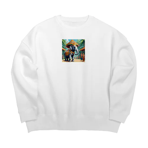 【東南アジアのカルチャーシリーズ】タイの象さん Big Crew Neck Sweatshirt