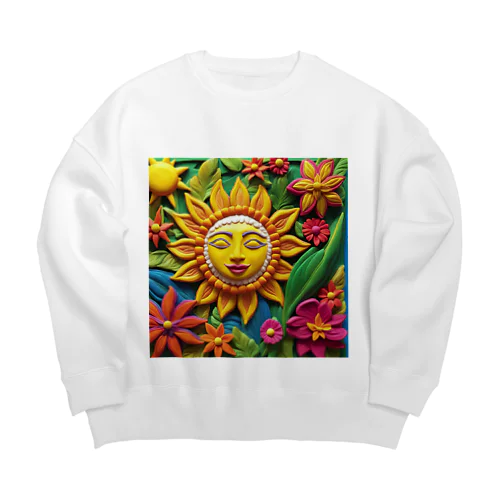 南国の太陽と花 Big Crew Neck Sweatshirt