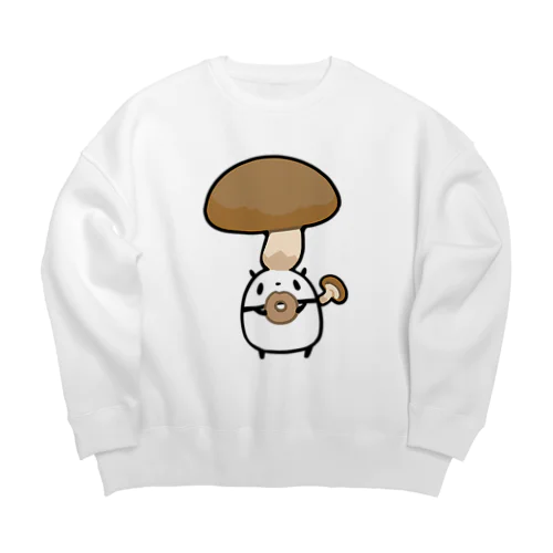 シイタケに侵食されるパンダ Big Crew Neck Sweatshirt