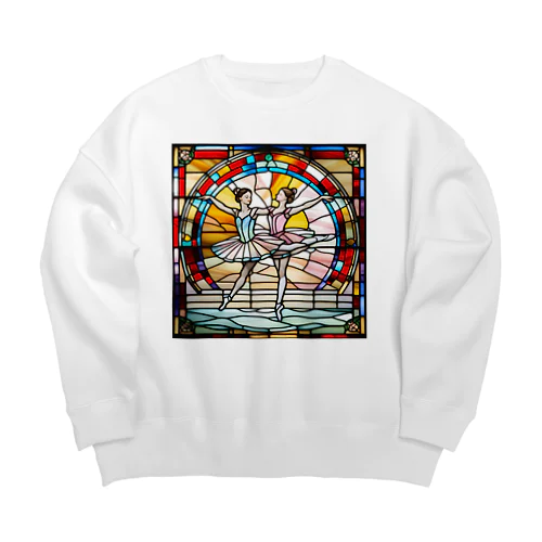 ステンドグラスに光るバレリーナ Big Crew Neck Sweatshirt