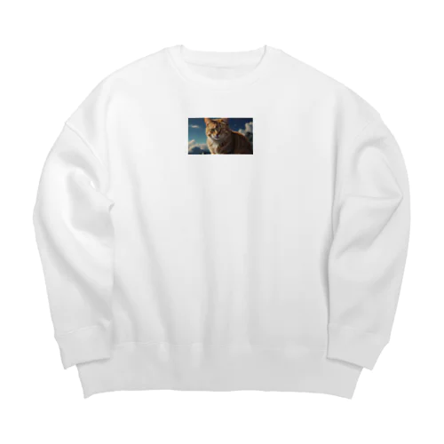 こちらを見つめる猫 Big Crew Neck Sweatshirt