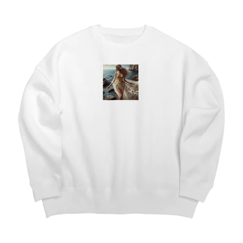 夏の海辺と女神 Big Crew Neck Sweatshirt