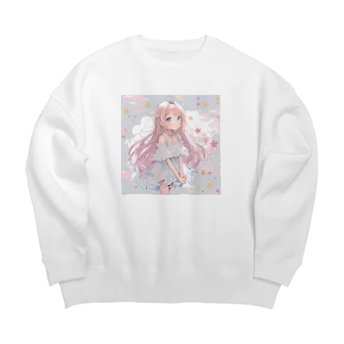 とっても可愛い女の子が登場！おすましシーちゃんアニメ風 Big Crew Neck Sweatshirt