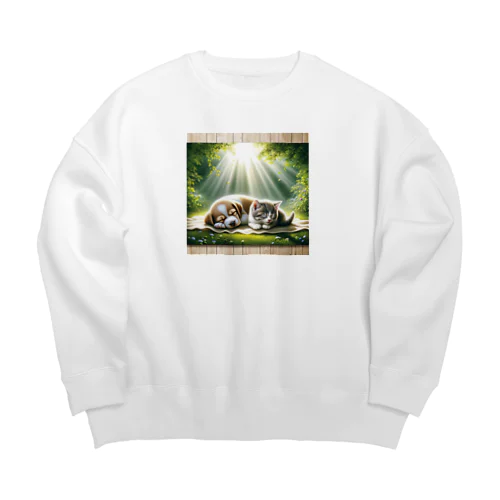 木漏れ日・すやすや Big Crew Neck Sweatshirt