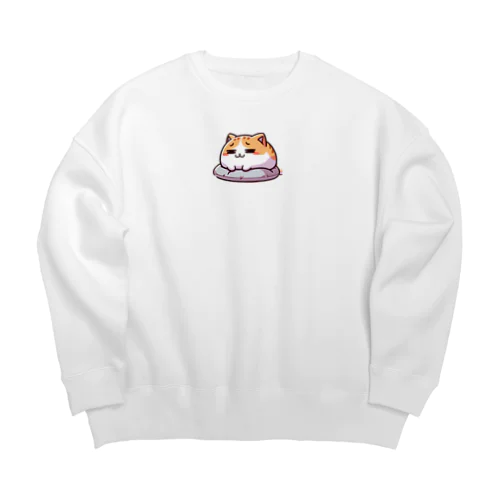 かわいい猫のおちまるくん Big Crew Neck Sweatshirt