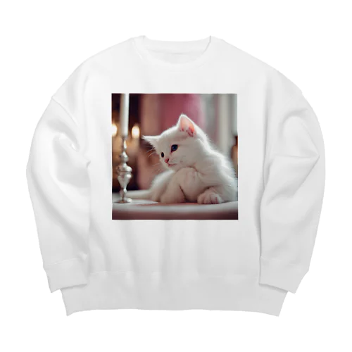 姫ねこ Big Crew Neck Sweatshirt