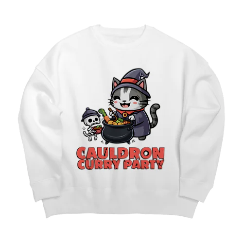 ネクロマンサーのネコさんのカレーパーティー Big Crew Neck Sweatshirt