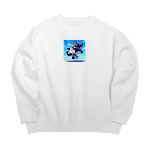 ハイキック空手家クロネコ君 Big Crew Neck Sweatshirt