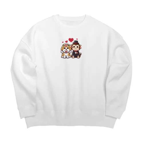 犬猿の仲～愛の力で仲良し～ Big Crew Neck Sweatshirt