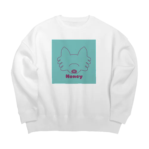 ハニー ミントブルー×ピンクライン Big Crew Neck Sweatshirt