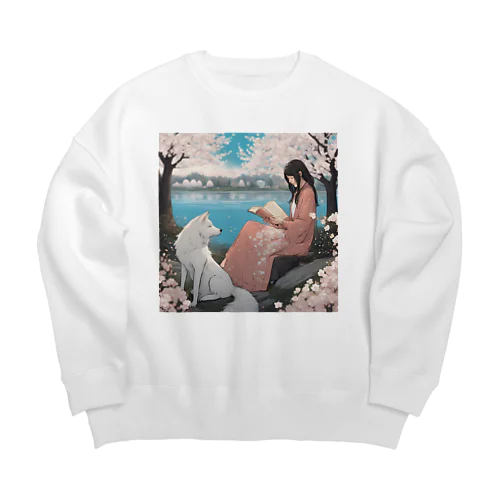 桜の森で読書会 Big Crew Neck Sweatshirt