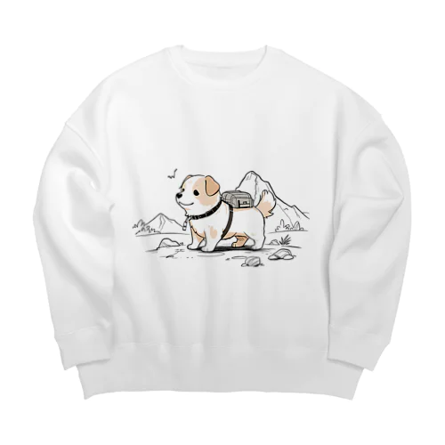 かわいい犬のバックグラウン Big Crew Neck Sweatshirt