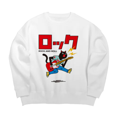 ロケンロールねこ Big Crew Neck Sweatshirt