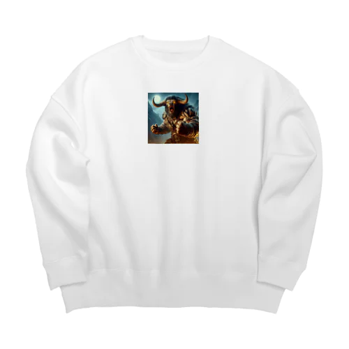 ミノタウロスシリーズ : ハッスル💪ミノくん Big Crew Neck Sweatshirt