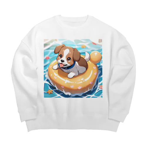 海水浴してるワンコちゃん Big Crew Neck Sweatshirt