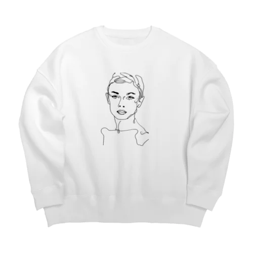 視線に宿る自信と魅力 Big Crew Neck Sweatshirt