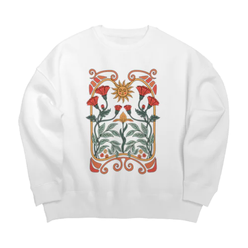 太陽とフラワー Big Crew Neck Sweatshirt