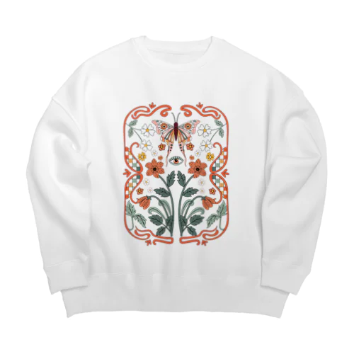 ファンタジー蝶々 Big Crew Neck Sweatshirt