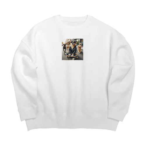 スケートボードの犬 グッズ Big Crew Neck Sweatshirt