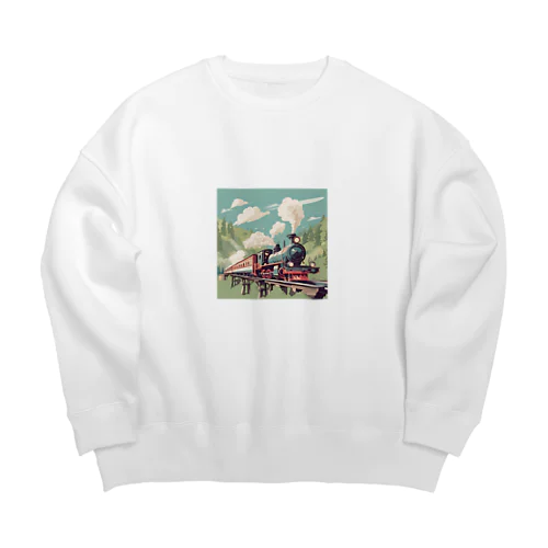 可愛い機関車 Big Crew Neck Sweatshirt