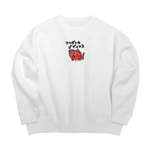 金目鯛　めでタイ　ありがとう　手描きイラスト Big Crew Neck Sweatshirt