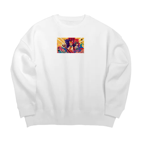 ことわざ物語：鬼に金棒 Big Crew Neck Sweatshirt