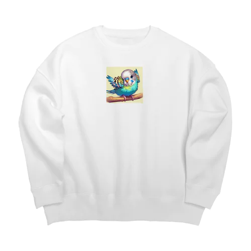 可愛いセキセイインコのグッズ Big Crew Neck Sweatshirt