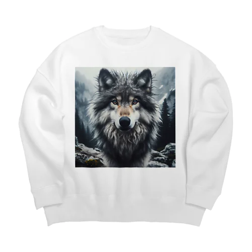 オオカミ　森の番人 Big Crew Neck Sweatshirt
