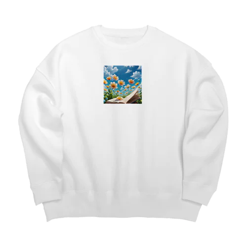 文字から咲いた花 Big Crew Neck Sweatshirt