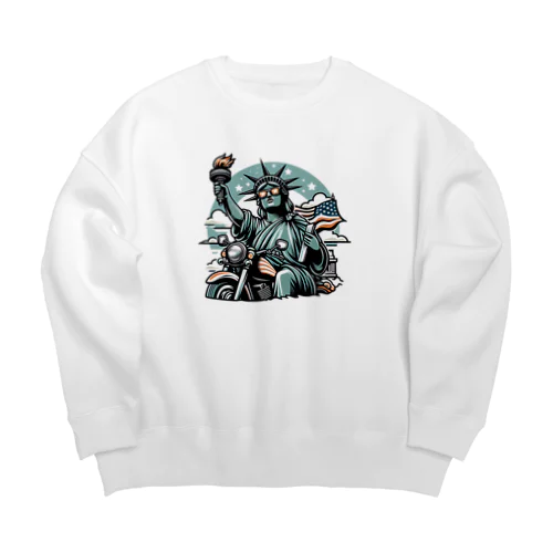 トーチを持ったおばちゃんライダー Big Crew Neck Sweatshirt