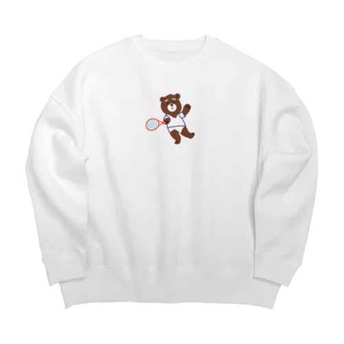 テニスするクマ Big Crew Neck Sweatshirt