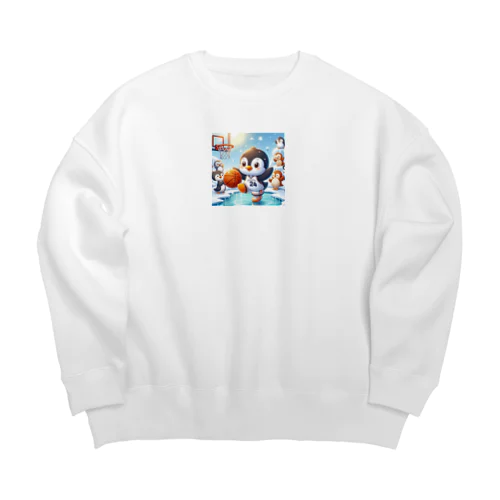 ペンギン！バスケに挑戦！ Big Crew Neck Sweatshirt