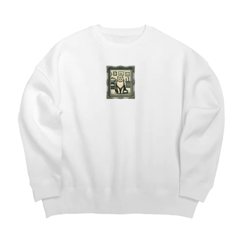 クラシックな猫 Big Crew Neck Sweatshirt