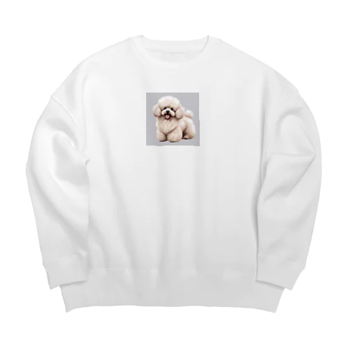 もこもこプードル Big Crew Neck Sweatshirt