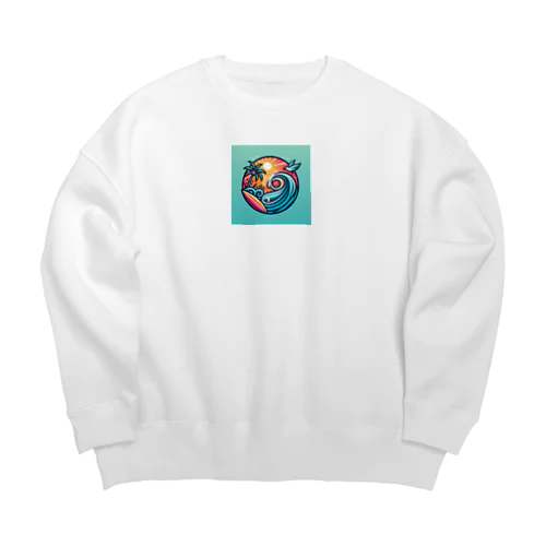 波乗り好きにピッタリな可愛いサーフィンロゴ♪ Big Crew Neck Sweatshirt