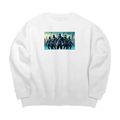 未来のヒーローに変身したゴリラ Big Crew Neck Sweatshirt