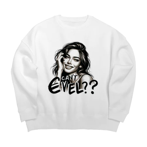 笑顔でひどいことを言う美女シリーズ Big Crew Neck Sweatshirt