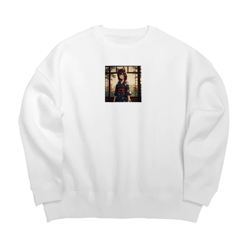 猫耳可憐ちゃん Big Crew Neck Sweatshirt