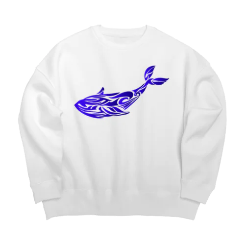 トライバルクジラ Big Crew Neck Sweatshirt