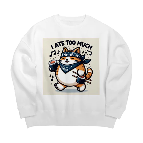 たべねこToo much Big Crew Neck Sweatshirt