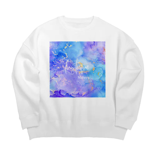 ルミナス手描き水彩画アート Big Crew Neck Sweatshirt