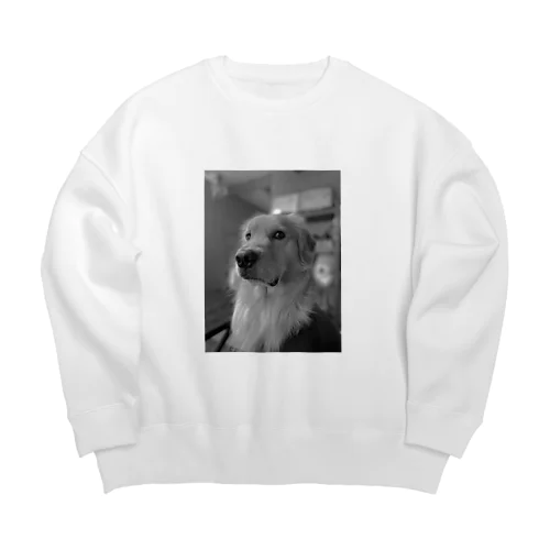 チョビ（絵画っぽい） Big Crew Neck Sweatshirt