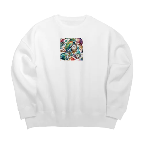 Fantastical　Chameleon Big Crew Neck Sweatshirt