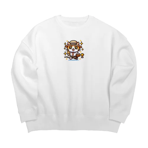 忙しそうな猫2 Big Crew Neck Sweatshirt