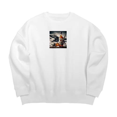 戦闘機と武士 Big Crew Neck Sweatshirt