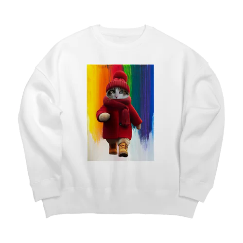 猫のゆずと７COLORS Big Crew Neck Sweatshirt