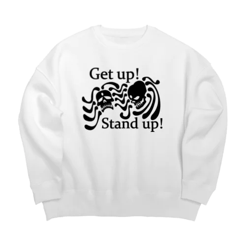 Get Up! Stand Up!(黒) ビッグシルエットスウェット