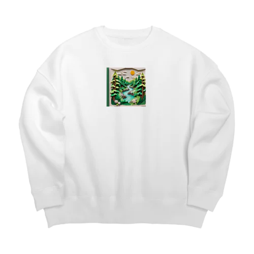 折り紙アート　森林 Big Crew Neck Sweatshirt