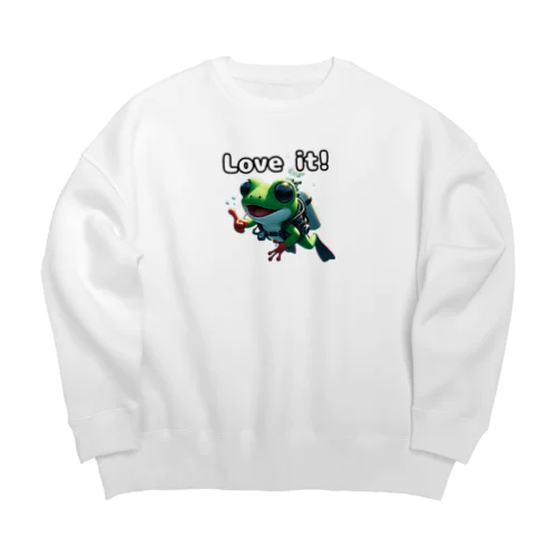 かわいいカエルさんグッズ！ Big Crew Neck Sweatshirt