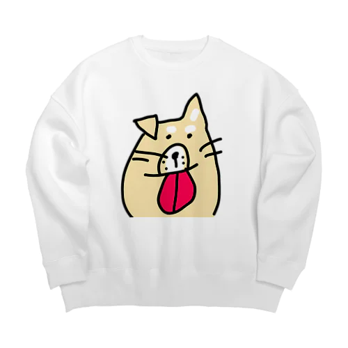 ビビりな番犬くん Big Crew Neck Sweatshirt